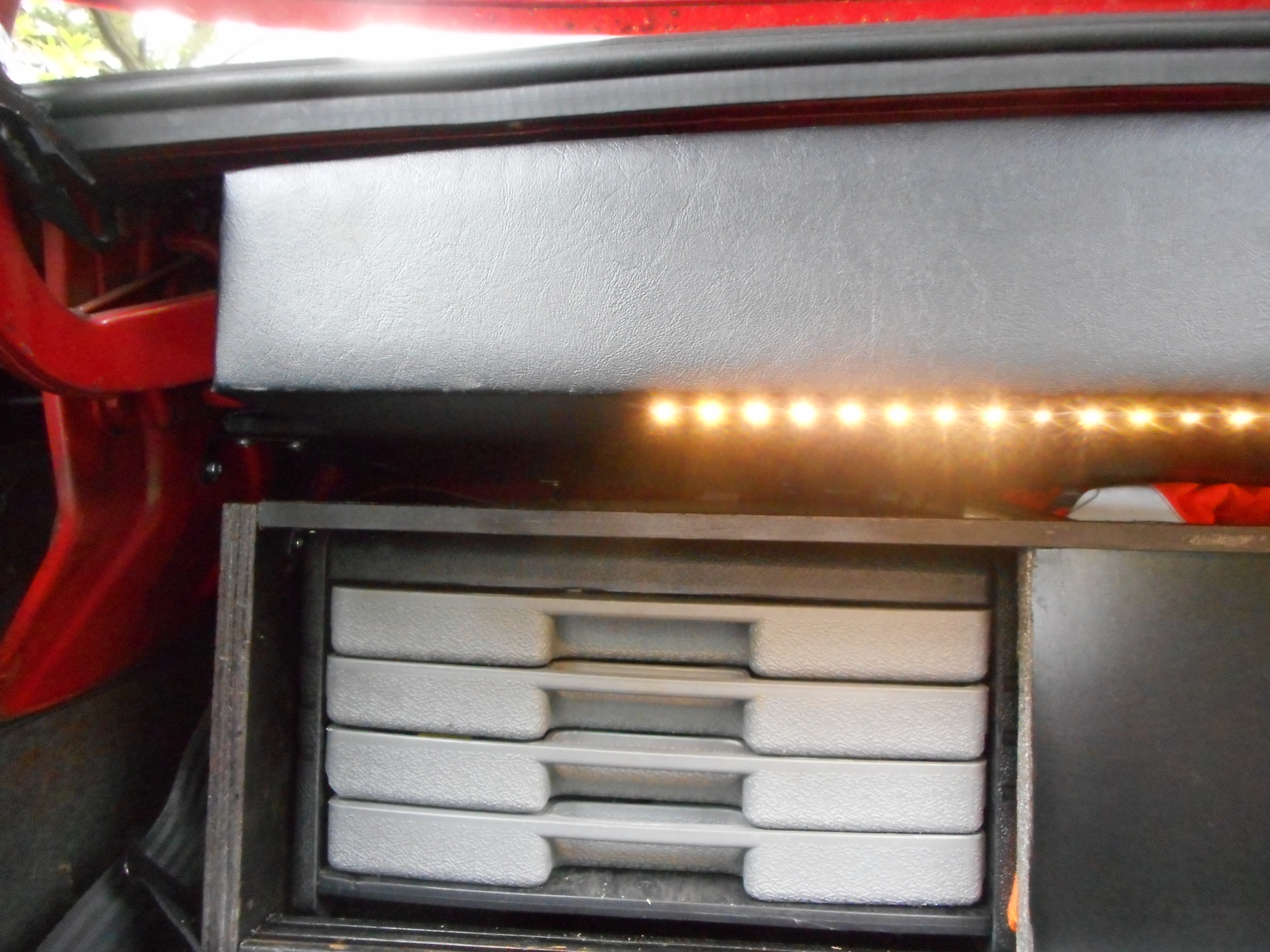 I placed a led light on top.  You can't see it in normal position