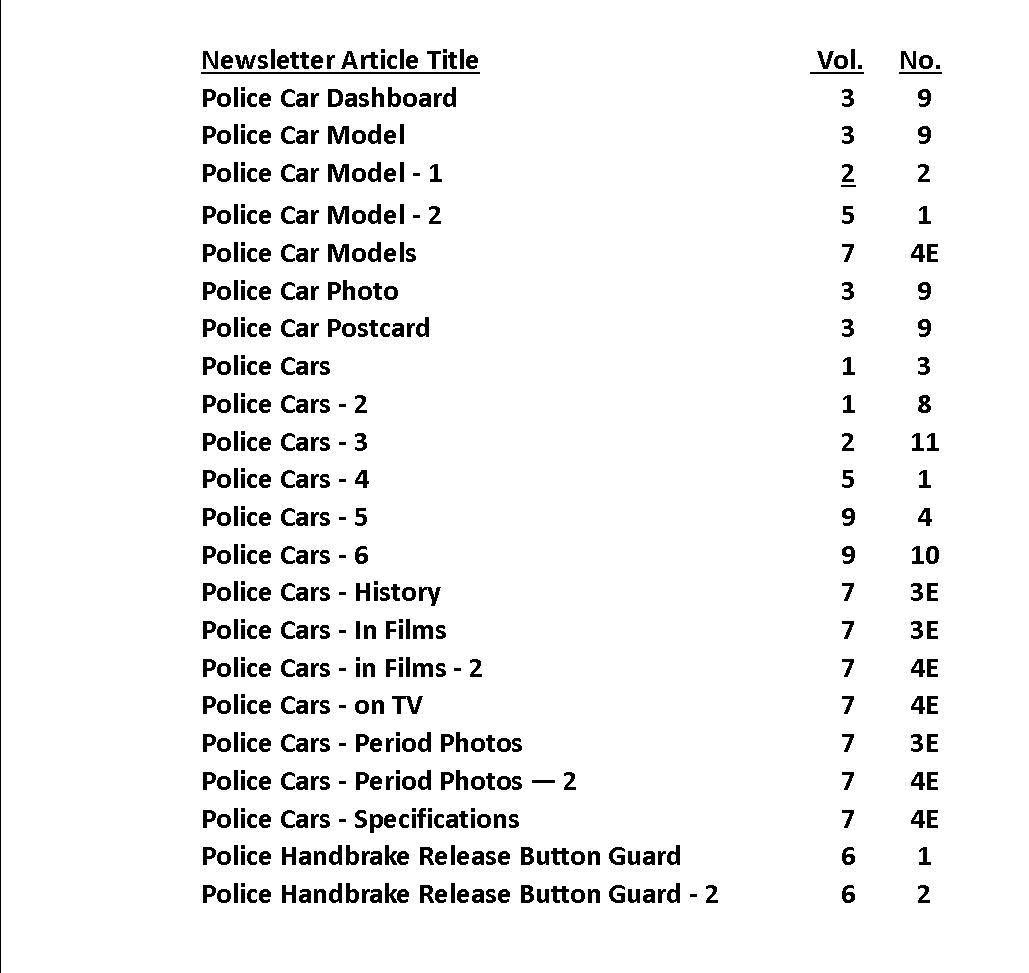 Police 'S'-type Newsletter articles
